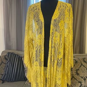 Paper & Tee kimono in Mustard Yellow 1X